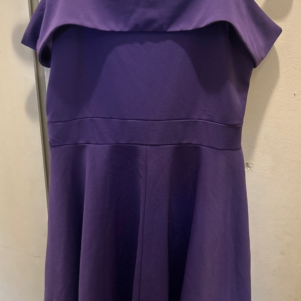 Purple Off-Shoulder Fit & Flare Dress